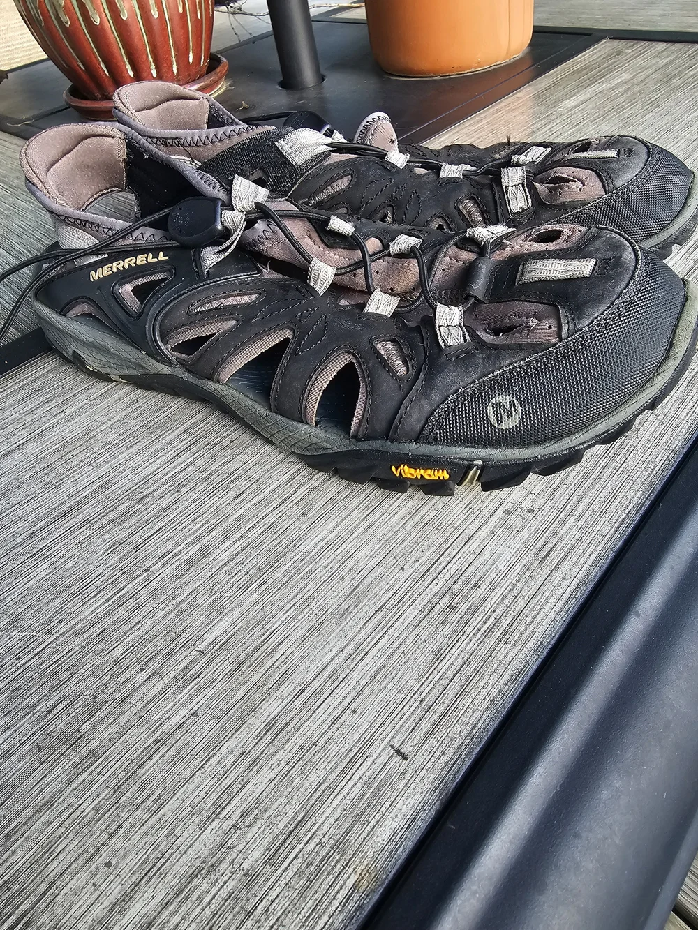 Merrell All Out Blaze Sieve Hiking Water Shoes Vibram  Black/Grey Men's 9.5